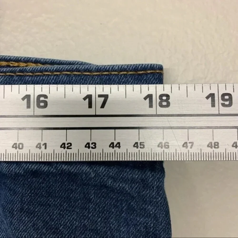 Levis 505 Jeans Mens 38x32 Regular Straight Medium Wash Blue Denim‎ Casual